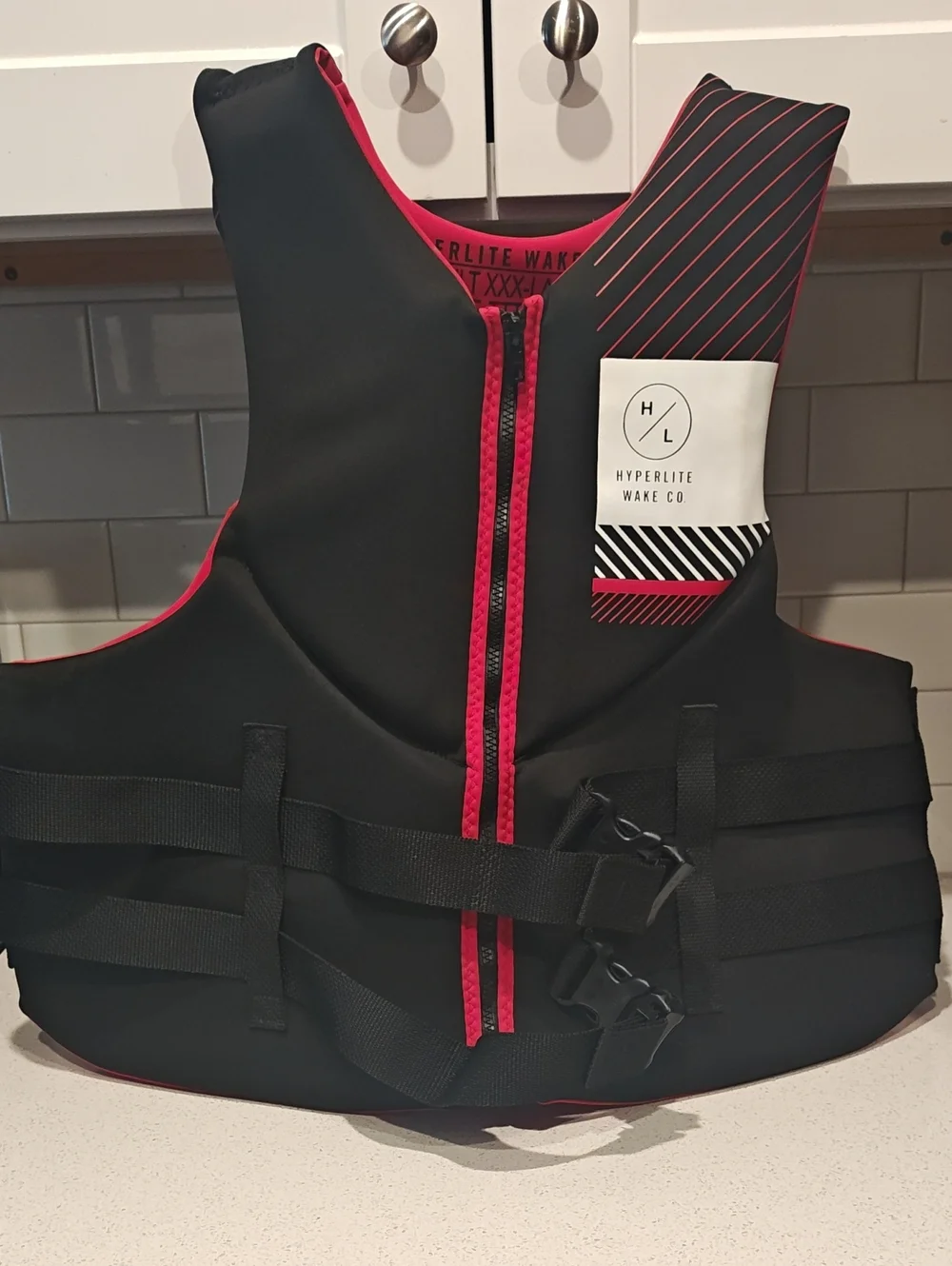 Hyperlite Men's Black & Red Neoprene Life Vest